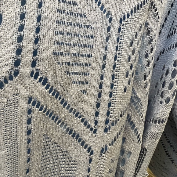 Venus Light Blue Chevron Overlay Belted Shirt Dress Women country lace - Picture 11 of 14